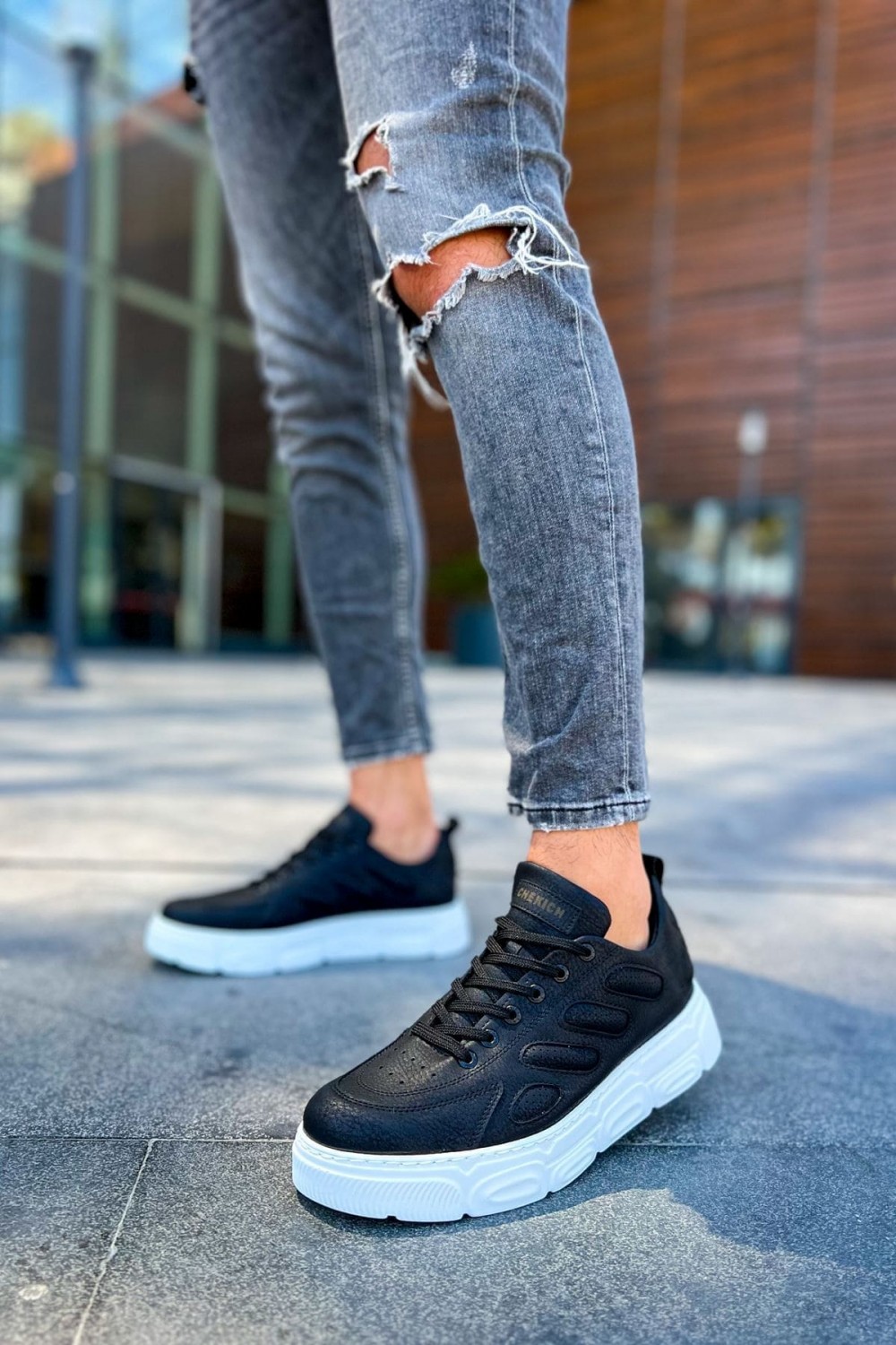CH105 Cronus Erkek Günlük Bağcıklı Cilt Spor Sneaker Ayakkabı CBT - Siyah Erkek Ayakkabı CH105 Cronus Erkek Günlük Bağcıklı Cilt Spor Sneaker Ayakkabı CBT - Siyah – Chekich Erkek Ayakkabı