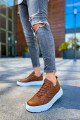 CH105 Cronus Erkek Günlük Bağcıklı Cilt Spor Sneaker Ayakkabı CBT - Taba – Chekich Erkek Ayakkabı