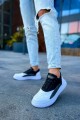 CH115 Literide Erkek Günlük Bağcıklı Cilt Spor Sneaker Ayakkabı CBT - Beyaz/Antrasit/Siyah