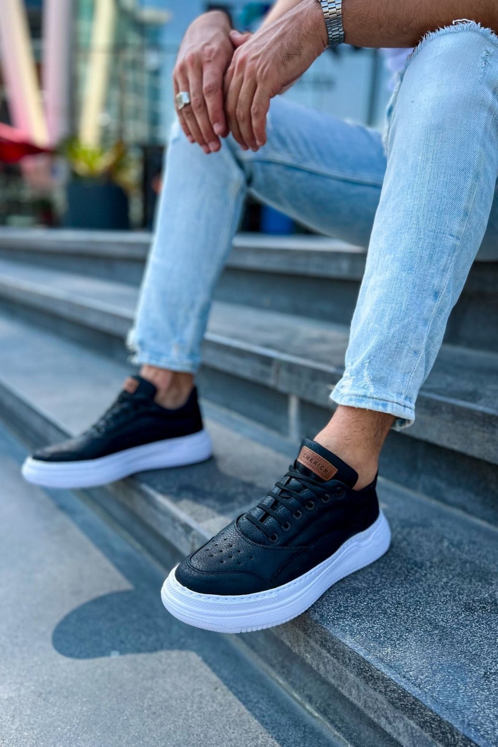 CH115 Literide Erkek Günlük Bağcıklı Cilt Spor Sneaker Ayakkabı CBT - Siyah Erkek Ayakkabı CH115 Literide Erkek Günlük Bağcıklı Cilt Spor Sneaker Ayakkabı CBT - Siyah – Chekich Erkek Ayakkabı