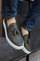CH127 Loafer - X Erkek Günlük Bağcıksız Corcik Cilt Klasik Ayakkabı CBT - Haki