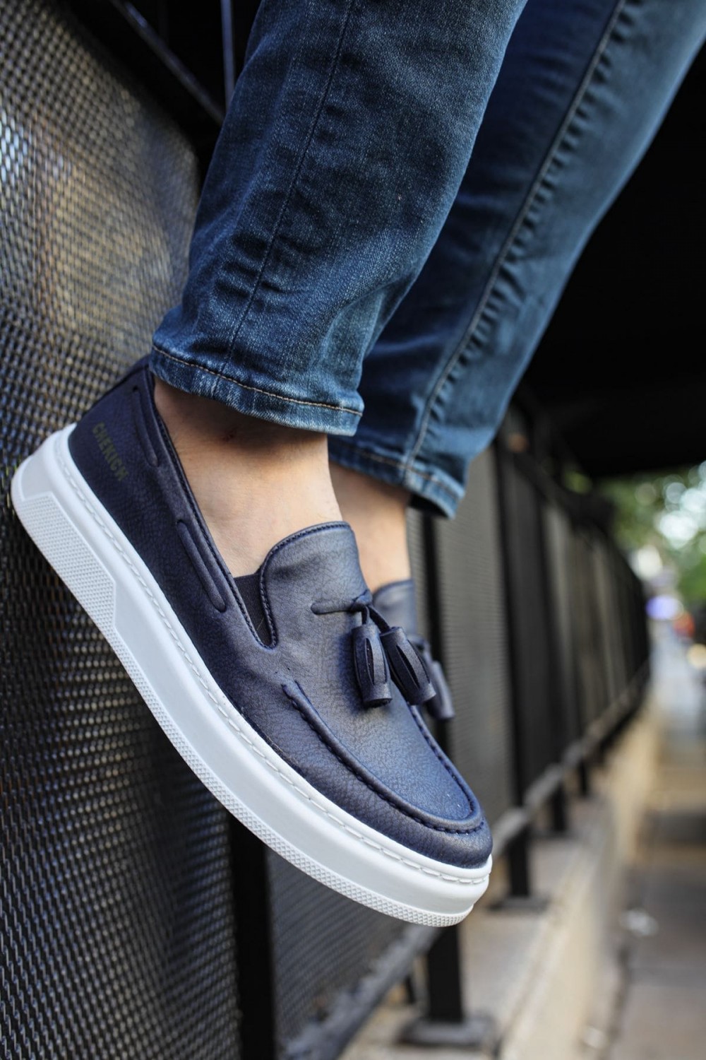 CH127 Loafer - X Erkek Günlük Bağcıksız Corcik Cilt Klasik Ayakkabı CBT - Lacivert – Chekich Erkek Ayakkabı