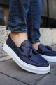 CH127 Loafer - X Erkek Günlük Bağcıksız Corcik Cilt Klasik Ayakkabı CBT - Lacivert – Chekich Erkek Ayakkabı