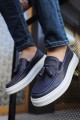 CH127 Loafer - X Erkek Günlük Bağcıksız Corcik Cilt Klasik Ayakkabı CBT - Lacivert – Chekich Erkek Ayakkabı