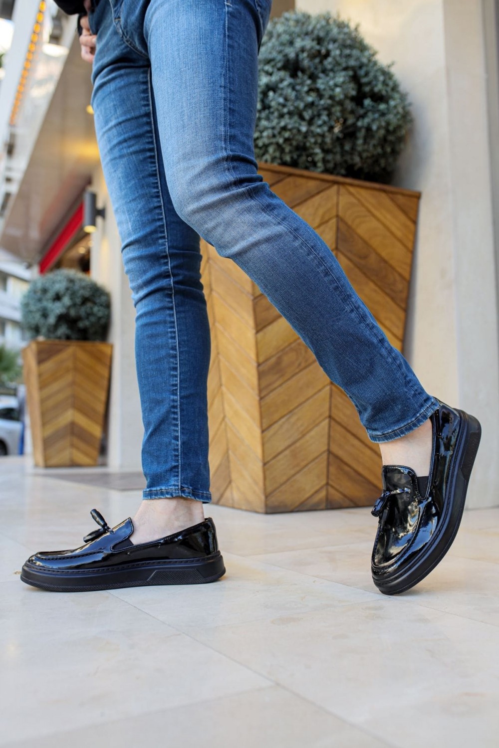 CH127 Loafer - X Erkek Günlük Bağcıksız Corcik Rugan Klasik Ayakkabı CST - Siyah – Chekich Erkek Ayakkabı