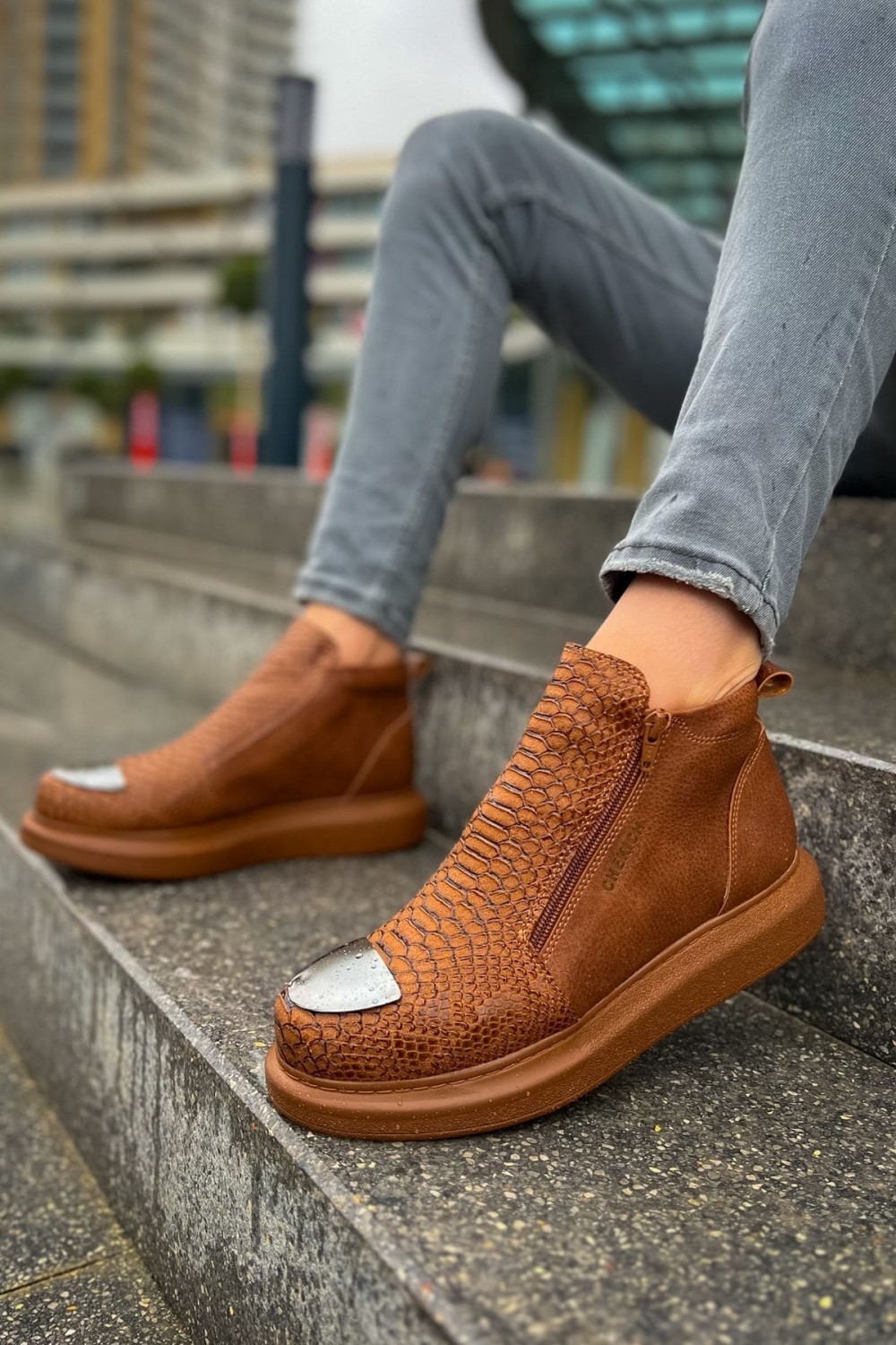 CH133 Coccodrillo Erkek Spor Günlük Fermuarlı Cilt Bot CTT - Taba Erkek Ayakkabı CH133 Coccodrillo Erkek Spor Günlük Fermuarlı Cilt Bot CTT - Taba – Chekich Erkek Ayakkabı