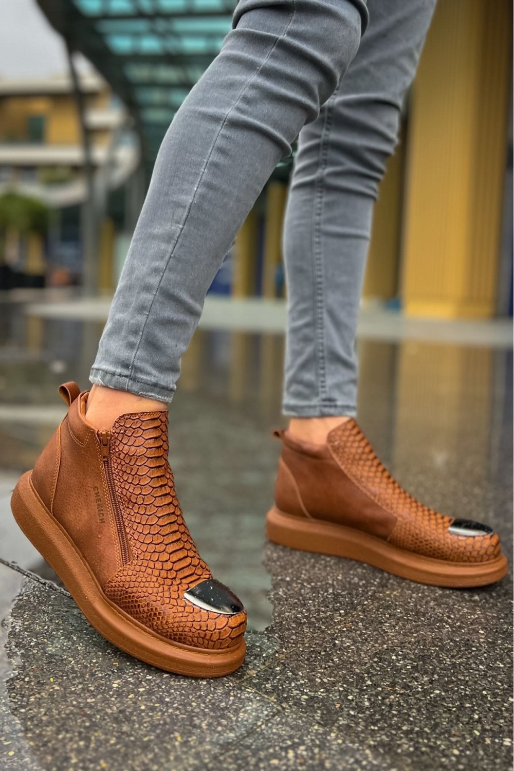 CH133 Coccodrillo Erkek Spor Günlük Fermuarlı Cilt Bot CTT - Taba Erkek Ayakkabı CH133 Coccodrillo Erkek Spor Günlük Fermuarlı Cilt Bot CTT - Taba – Chekich Erkek Ayakkabı