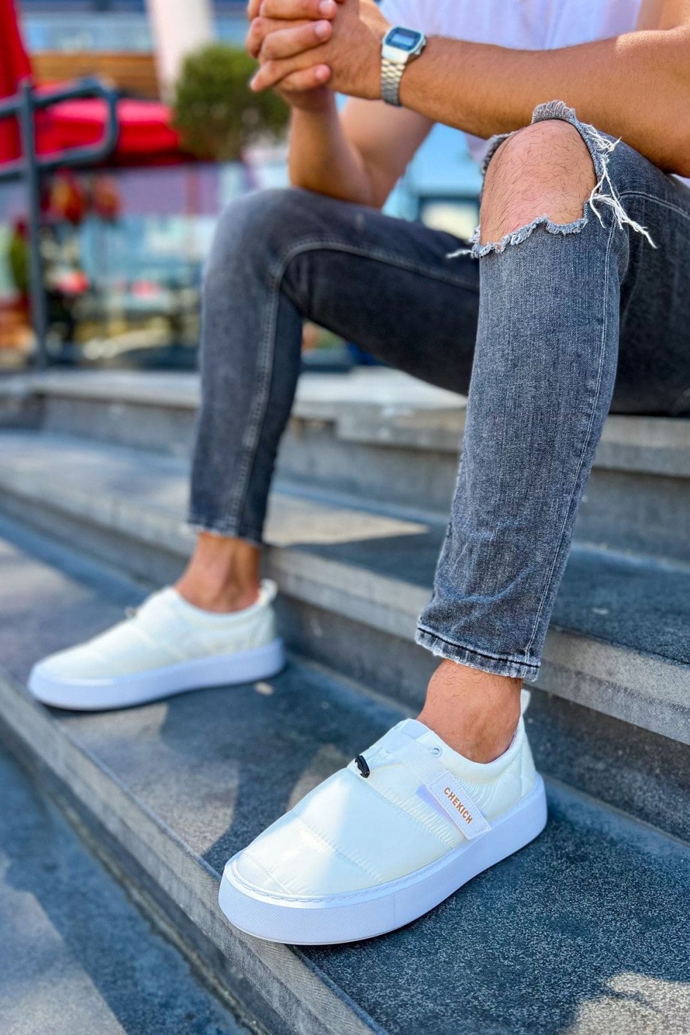 CH137 Parachute Erkek Günlük Bağcıksız Cırtlı Paraşüt Kumaş Spor Sneaker Ayakkabı PKBT - Beyaz Erkek Ayakkabı CH137 Parachute Erkek Günlük Bağcıksız Cırtlı Paraşüt Kumaş Spor Sneaker Ayakkabı PKBT - Beyaz – Chekich Erkek Ayakkabı