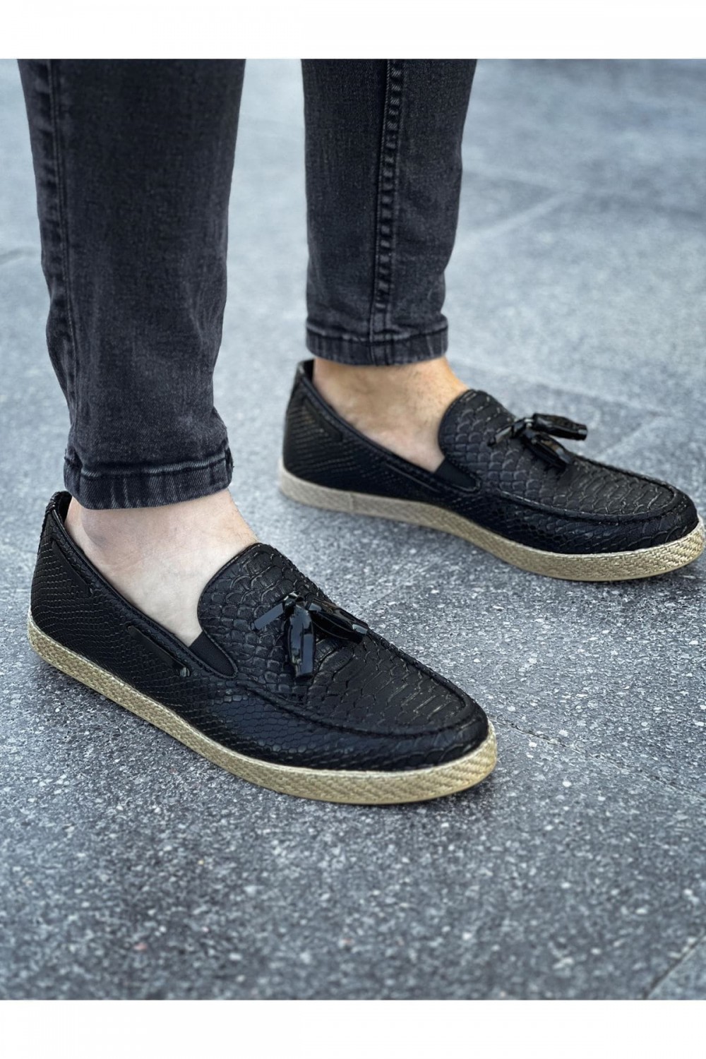 CH141 Croco Erkek Günlük Bağcıksız Hasır Taban Loafer Cilt Klasik Ayakkabı CHT - Siyah Erkek Ayakkabı CH141 Croco Erkek Günlük Bağcıksız Hasır Taban Loafer Cilt Klasik Ayakkabı CHT - Siyah – Chekich Erkek Ayakkabı