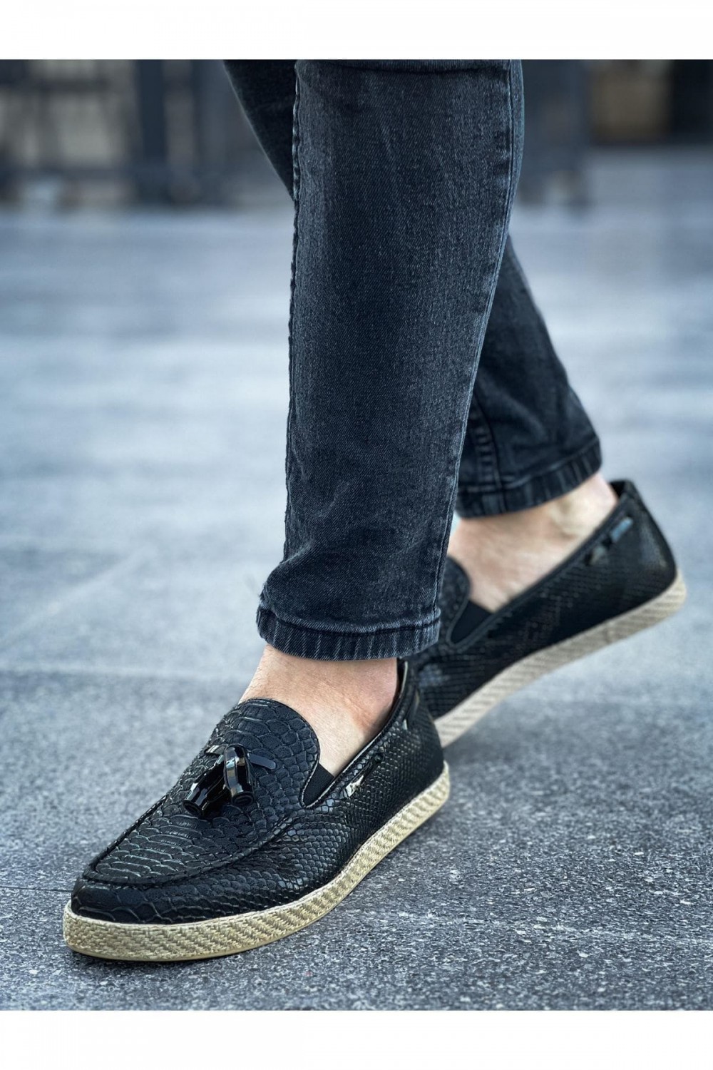 CH141 Croco Erkek Günlük Bağcıksız Hasır Taban Loafer Cilt Klasik Ayakkabı CHT - Siyah Erkek Ayakkabı CH141 Croco Erkek Günlük Bağcıksız Hasır Taban Loafer Cilt Klasik Ayakkabı CHT - Siyah – Chekich Erkek Ayakkabı