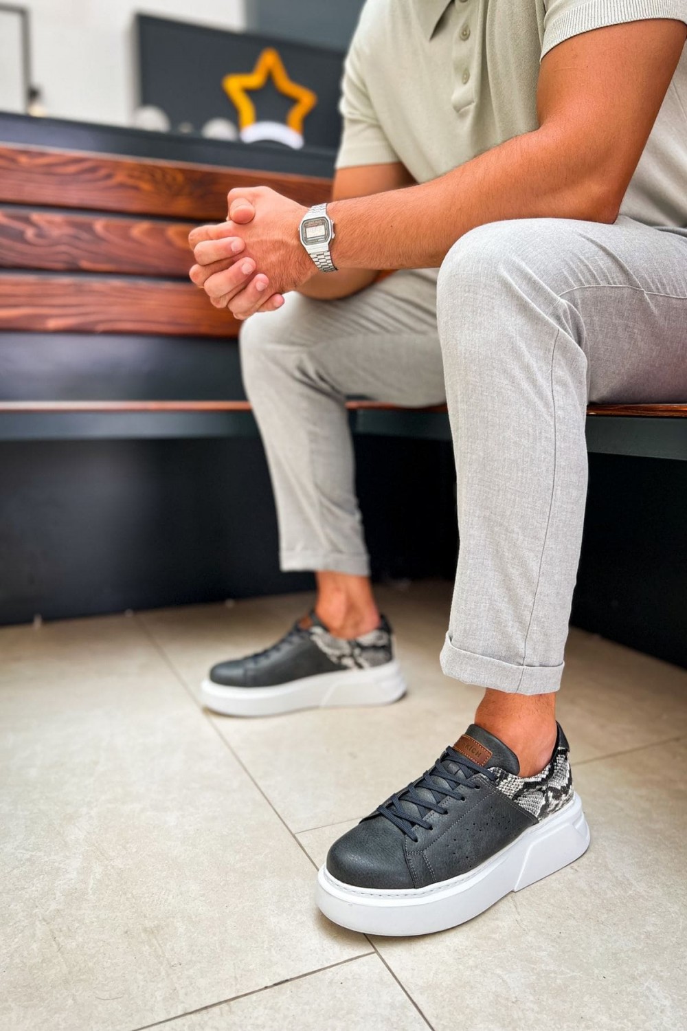 CH145 Sauerbergg Erkek Günlük Bağcıklı Cilt Spor Sneaker Ayakkabı CBT - Antrasit Erkek Ayakkabı CH145 Sauerbergg Erkek Günlük Bağcıklı Cilt Spor Sneaker Ayakkabı CBT - Antrasit – Chekich Erkek Ayakkabı