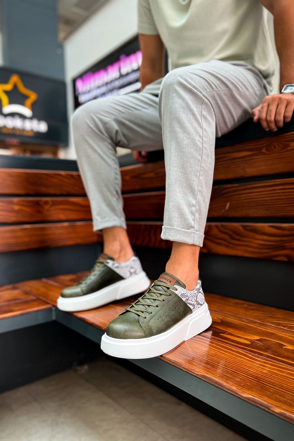 CH145 Sauerbergg Erkek Günlük Bağcıklı Cilt Spor Sneaker Ayakkabı CBT - Haki Erkek Ayakkabı CH145 Sauerbergg Erkek Günlük Bağcıklı Cilt Spor Sneaker Ayakkabı CBT - Haki – Chekich Erkek Ayakkabı