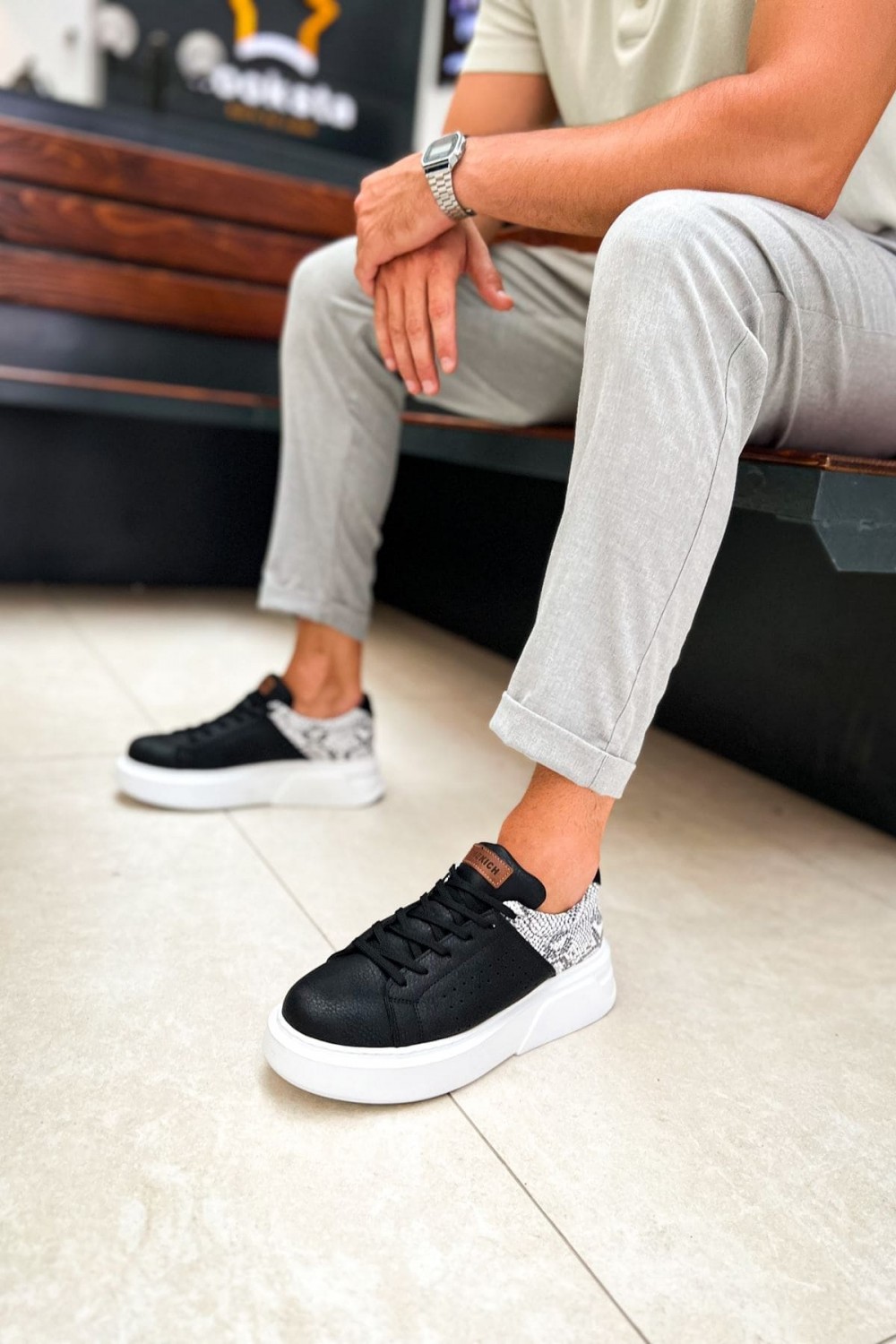 CH145 Sauerbergg Erkek Günlük Bağcıklı Cilt Spor Sneaker Ayakkabı CBT - Siyah Erkek Ayakkabı CH145 Sauerbergg Erkek Günlük Bağcıklı Cilt Spor Sneaker Ayakkabı CBT - Siyah – Chekich Erkek Ayakkabı