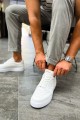 CH153 Oxford Erkek Günlük Bağcıklı Cilt Spor Sneaker Ayakkabı CBT - Beyaz – Chekich Erkek Ayakkabı