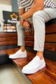 CH153 Oxford Erkek Günlük Bağcıklı Cilt Spor Sneaker Ayakkabı CBT - Beyaz – Chekich Erkek Ayakkabı