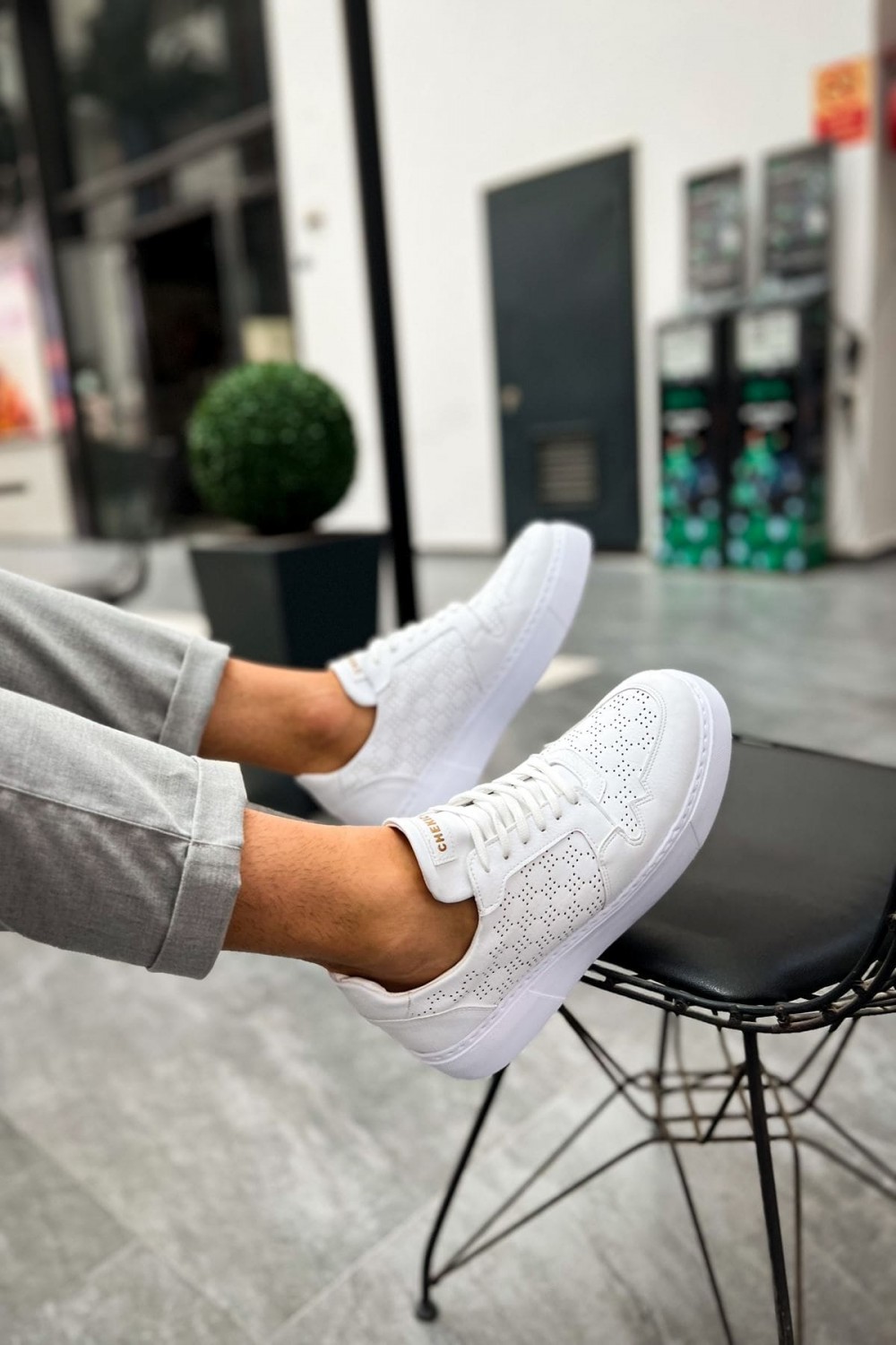 CH153 Oxford Erkek Günlük Bağcıklı Cilt Spor Sneaker Ayakkabı CBT - Beyaz – Chekich Erkek Ayakkabı