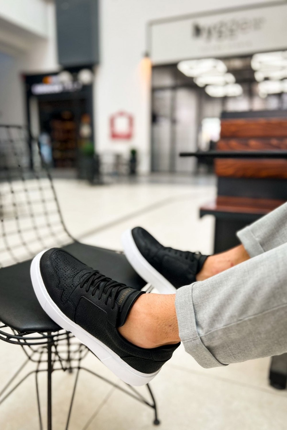 CH153 Oxford Erkek Günlük Bağcıklı Cilt Spor Sneaker Ayakkabı CBT - Siyah – Chekich Erkek Ayakkabı