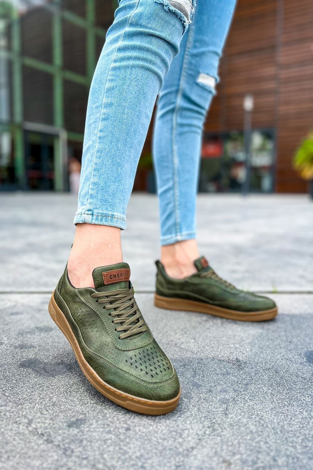 CH157 Retro Erkek Günlük Bağcıklı Krep Taban Cilt Spor Sneaker Ayakkabı CKT - Haki Erkek Ayakkabı CH157 Retro Erkek Günlük Bağcıklı Krep Taban Cilt Spor Sneaker Ayakkabı CKT - Haki – Chekich Erkek Ayakkabı