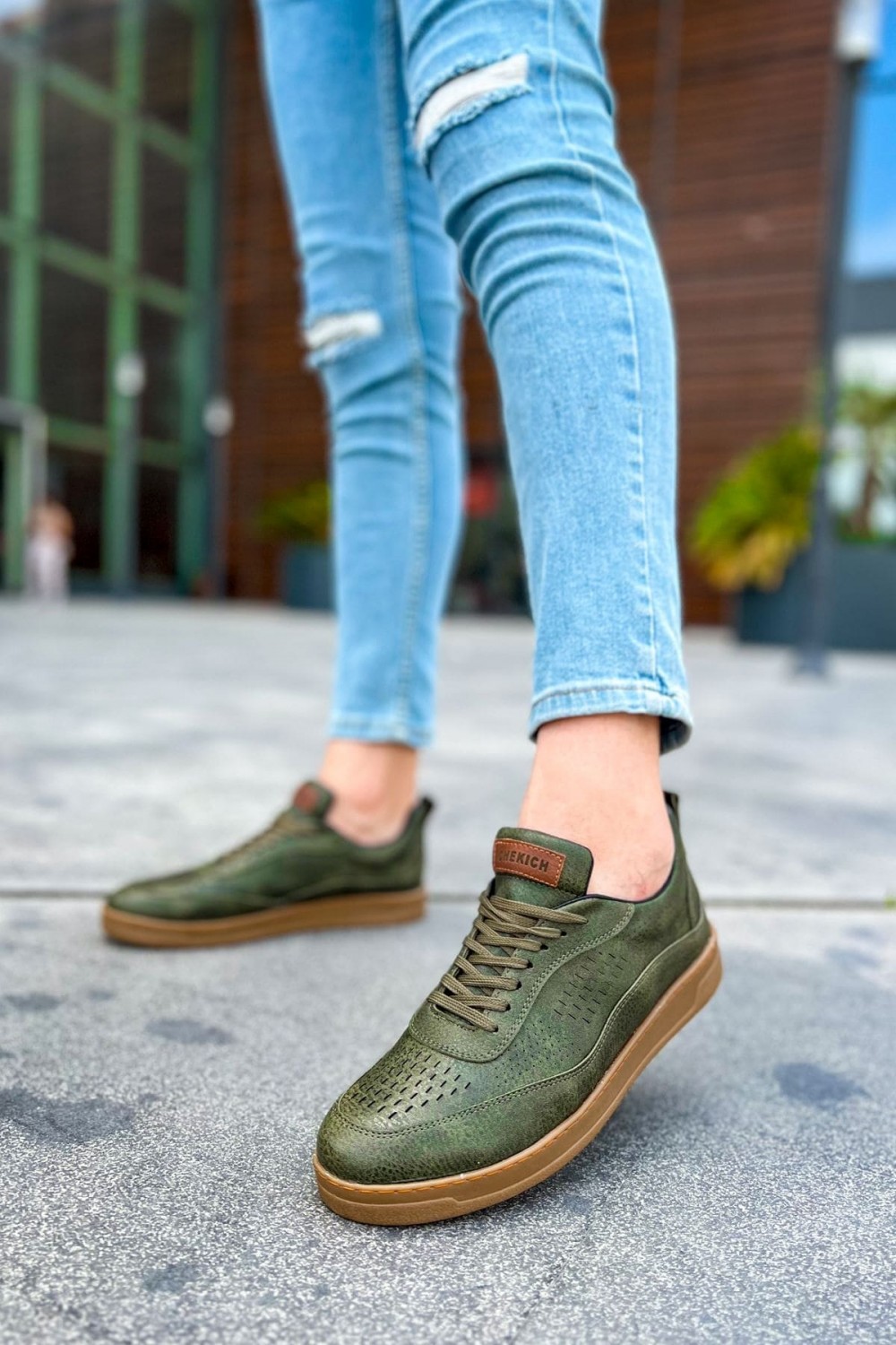 CH157 Retro Erkek Günlük Bağcıklı Krep Taban Cilt Spor Sneaker Ayakkabı CKT - Haki Erkek Ayakkabı CH157 Retro Erkek Günlük Bağcıklı Krep Taban Cilt Spor Sneaker Ayakkabı CKT - Haki – Chekich Erkek Ayakkabı