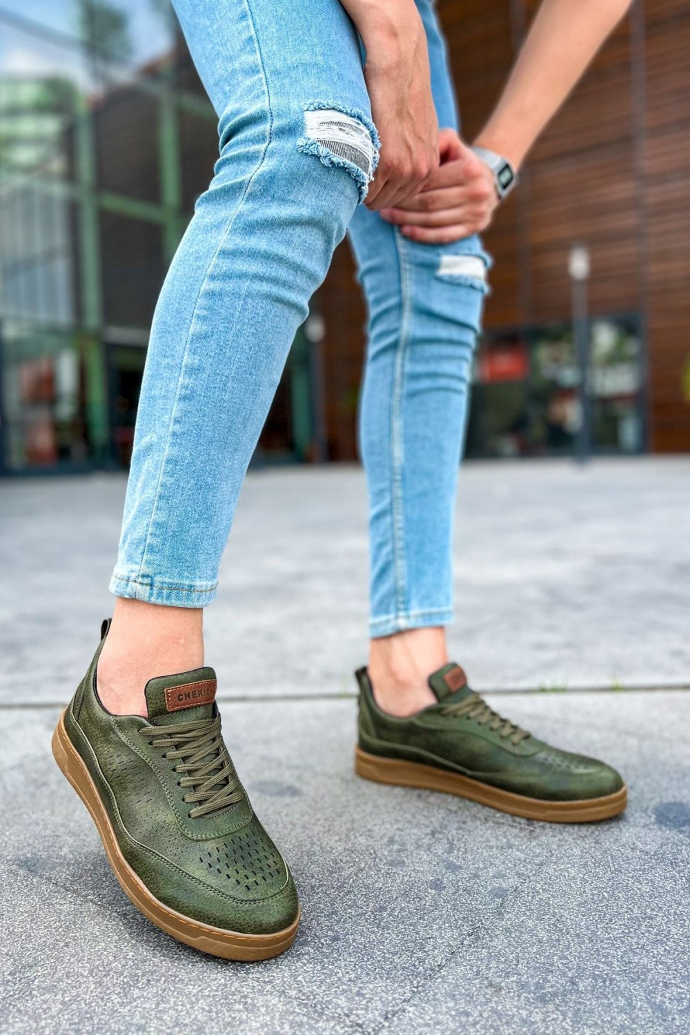 CH157 Retro Erkek Günlük Bağcıklı Krep Taban Cilt Spor Sneaker Ayakkabı CKT - Haki Erkek Ayakkabı CH157 Retro Erkek Günlük Bağcıklı Krep Taban Cilt Spor Sneaker Ayakkabı CKT - Haki – Chekich Erkek Ayakkabı