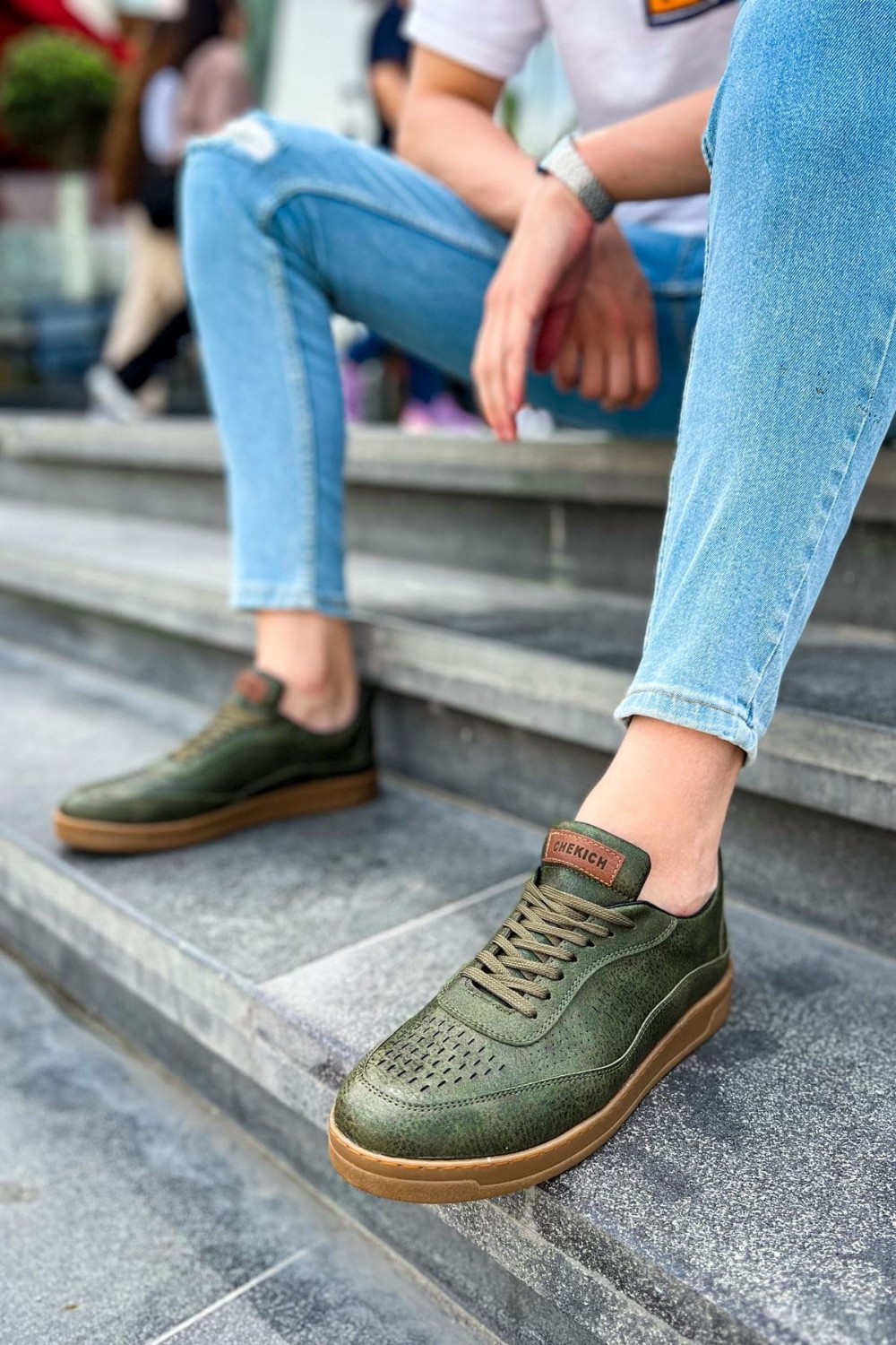 CH157 Retro Erkek Günlük Bağcıklı Krep Taban Cilt Spor Sneaker Ayakkabı CKT - Haki Erkek Ayakkabı CH157 Retro Erkek Günlük Bağcıklı Krep Taban Cilt Spor Sneaker Ayakkabı CKT - Haki – Chekich Erkek Ayakkabı
