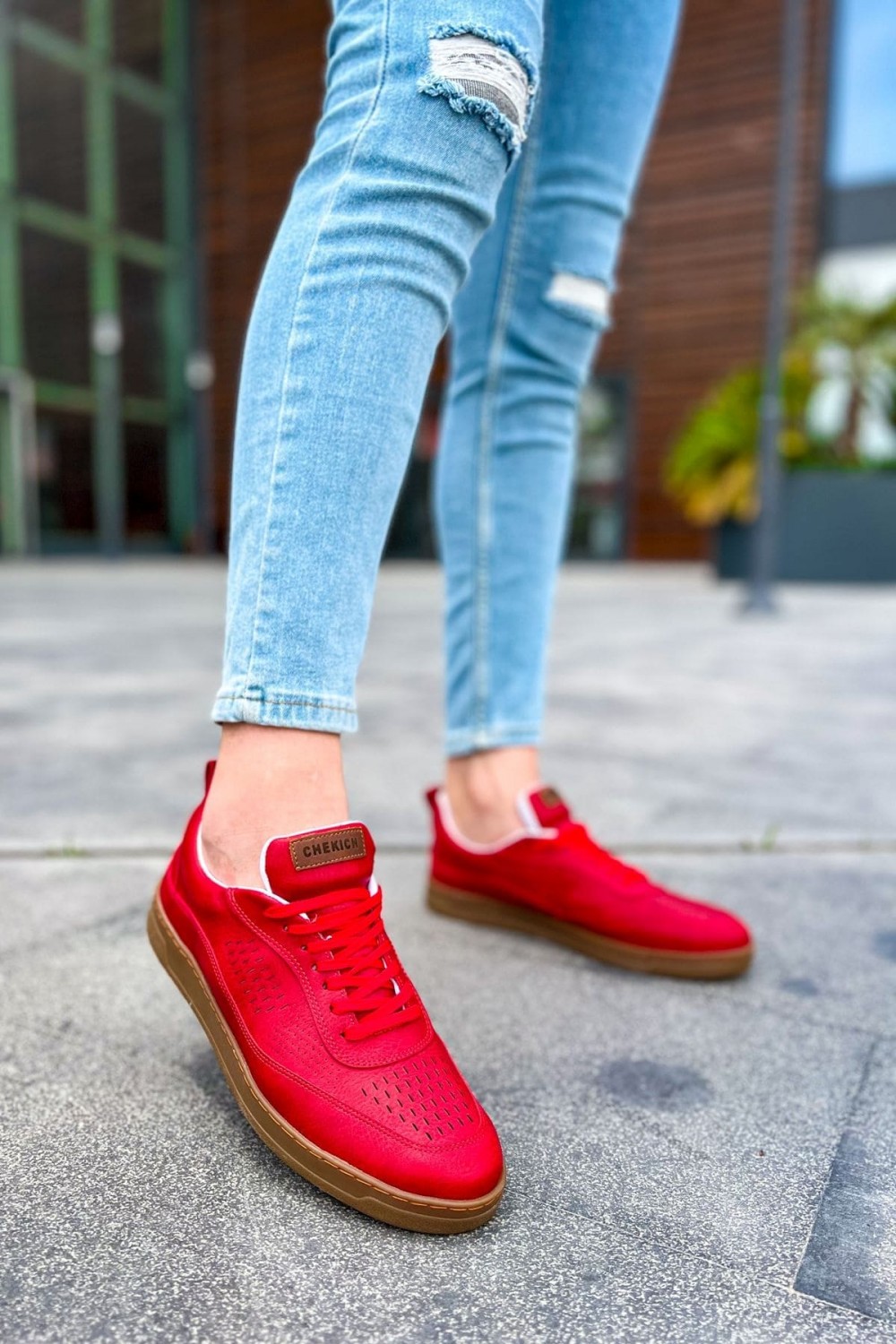 CH157 Retro Erkek Günlük Bağcıklı Krep Taban Cilt Spor Sneaker Ayakkabı CKT - Kırmızı Erkek Ayakkabı CH157 Retro Erkek Günlük Bağcıklı Krep Taban Cilt Spor Sneaker Ayakkabı CKT - Kırmızı – Chekich Erkek Ayakkabı