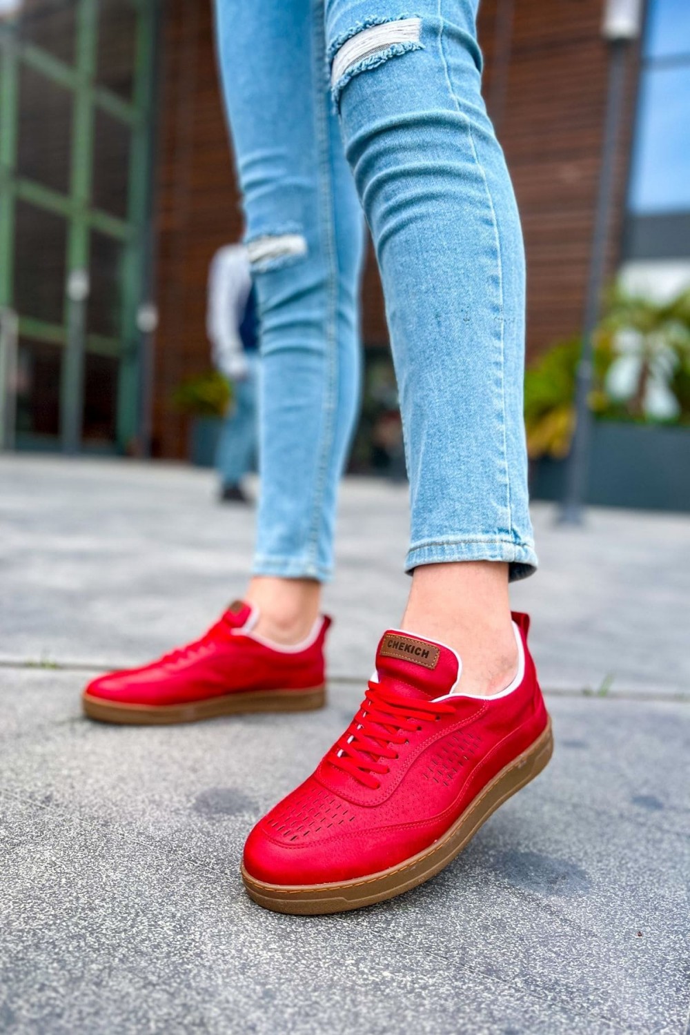 CH157 Retro Erkek Günlük Bağcıklı Krep Taban Cilt Spor Sneaker Ayakkabı CKT - Kırmızı Erkek Ayakkabı CH157 Retro Erkek Günlük Bağcıklı Krep Taban Cilt Spor Sneaker Ayakkabı CKT - Kırmızı – Chekich Erkek Ayakkabı