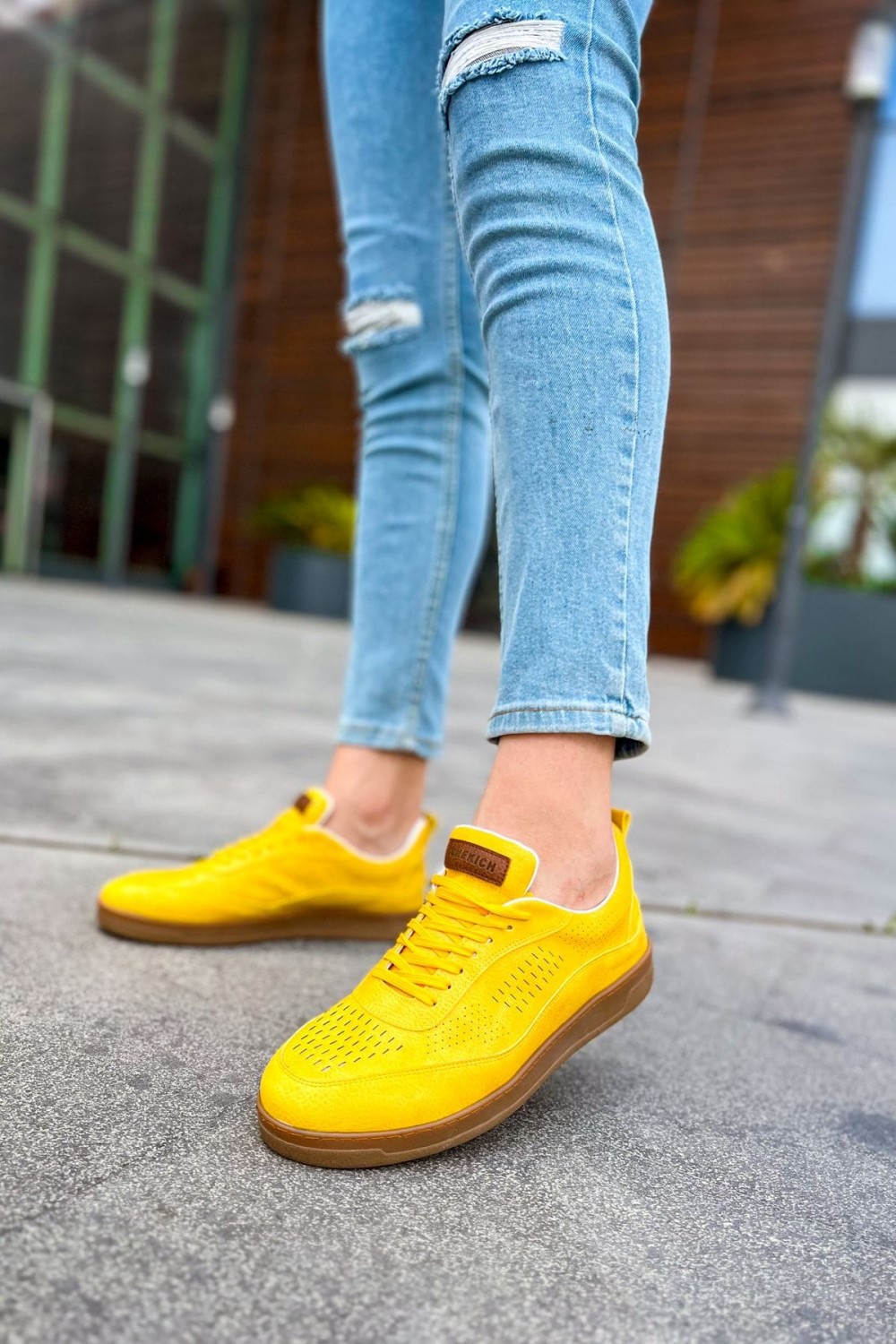 CH157 Retro Erkek Günlük Bağcıklı Krep Taban Cilt Spor Sneaker Ayakkabı CKT - Sarı Erkek Ayakkabı CH157 Retro Erkek Günlük Bağcıklı Krep Taban Cilt Spor Sneaker Ayakkabı CKT - Sarı – Chekich Erkek Ayakkabı