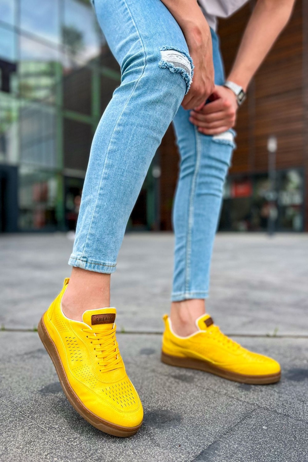 CH157 Retro Erkek Günlük Bağcıklı Krep Taban Cilt Spor Sneaker Ayakkabı CKT - Sarı Erkek Ayakkabı CH157 Retro Erkek Günlük Bağcıklı Krep Taban Cilt Spor Sneaker Ayakkabı CKT - Sarı – Chekich Erkek Ayakkabı