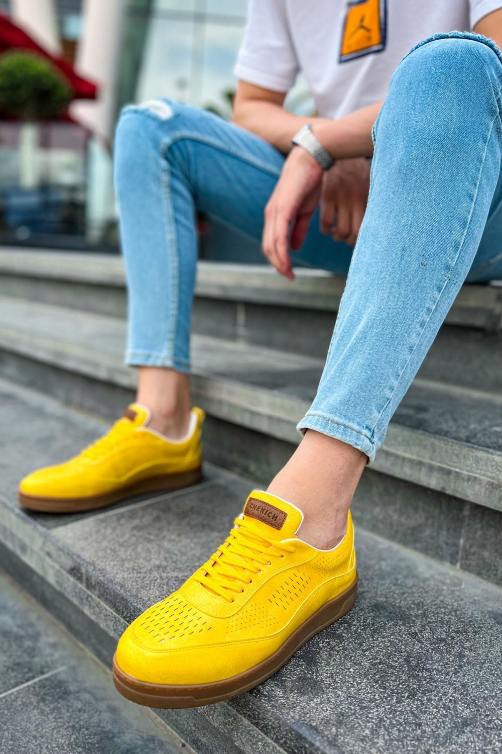 CH157 Retro Erkek Günlük Bağcıklı Krep Taban Cilt Spor Sneaker Ayakkabı CKT - Sarı Erkek Ayakkabı CH157 Retro Erkek Günlük Bağcıklı Krep Taban Cilt Spor Sneaker Ayakkabı CKT - Sarı – Chekich Erkek Ayakkabı