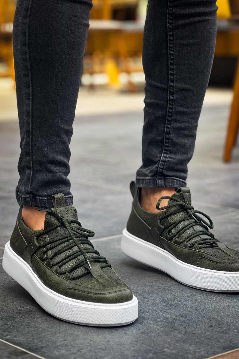 CH159 Saturn Erkek Günlük Bağcıklı Cilt Spor Sneaker Ayakkabı CBT - Haki Erkek Ayakkabı CH159 Saturn Erkek Günlük Bağcıklı Cilt Spor Sneaker Ayakkabı CBT - Haki – Chekich Erkek Ayakkabı