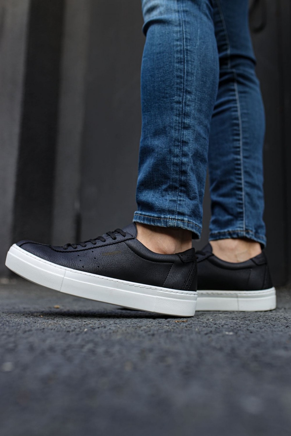 CH163 Optimum Erkek Günlük Bağcıklı Cilt Spor Sneaker Ayakkabı CBT - Siyah – Chekich Erkek Ayakkabı