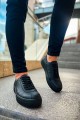 CH163 Optimum Erkek Günlük Bağcıklı Cilt Spor Sneaker Ayakkabı CST - Siyah – Chekich Erkek Ayakkabı
