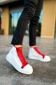 CH167 Blazer Erkek Spor Günlük Bağcıklı ve Fermuarlı Cilt Bot CBT - Beyaz/Kırmızı