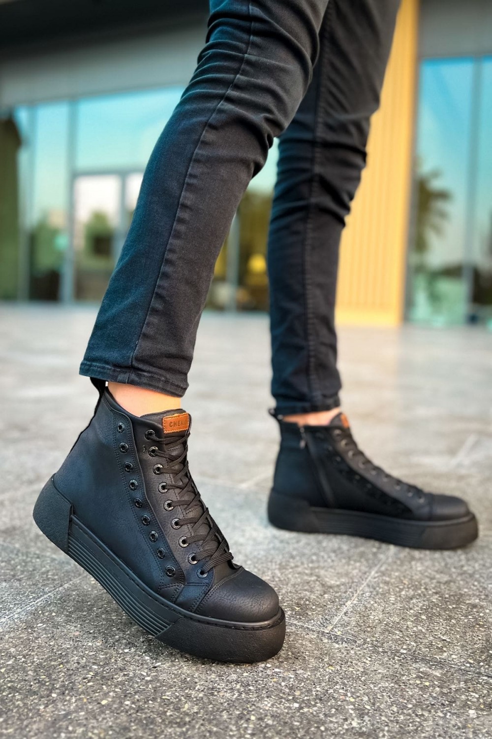 CH167 Blazer Erkek Spor Günlük Bağcıklı ve Fermuarlı Cilt Bot CST - Siyah Erkek Ayakkabı CH167 Blazer Erkek Spor Günlük Bağcıklı ve Fermuarlı Cilt Bot CST - Siyah – Chekich Erkek Ayakkabı