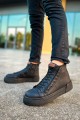 CH167 Blazer Erkek Spor Günlük Bağcıklı ve Fermuarlı Cilt Bot CST - Siyah Erkek Ayakkabı CH167 Blazer Erkek Spor Günlük Bağcıklı ve Fermuarlı Cilt Bot CST - Siyah – Chekich Erkek Ayakkabı