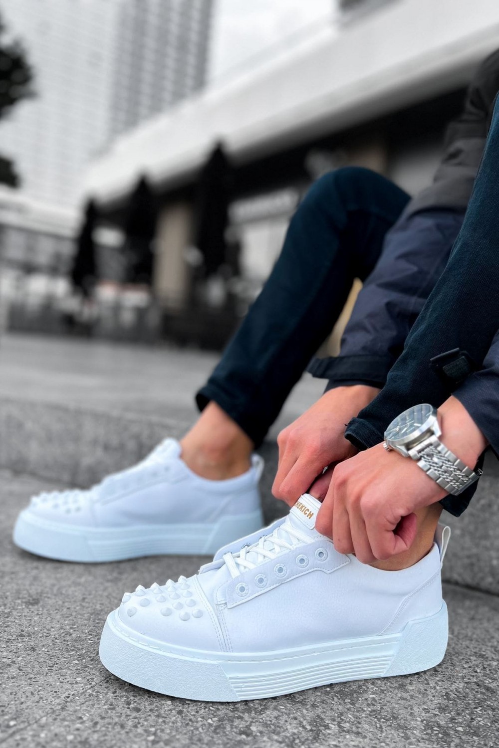 CH169 Thorn Erkek Günlük Bağcıklı Cilt Spor Sneaker Ayakkabı CBT - Beyaz Erkek Ayakkabı CH169 Thorn Erkek Günlük Bağcıklı Cilt Spor Sneaker Ayakkabı CBT - Beyaz – Chekich Erkek Ayakkabı