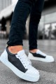 CH169 Thorn Erkek Günlük Bağcıklı Cilt Spor Sneaker Ayakkabı CBT - Beyaz/Antrasit – Chekich Erkek Ayakkabı