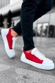 CH169 Thorn Erkek Günlük Bağcıklı Cilt Spor Sneaker Ayakkabı CBT - Beyaz/Kırmızı – Chekich Erkek Ayakkabı