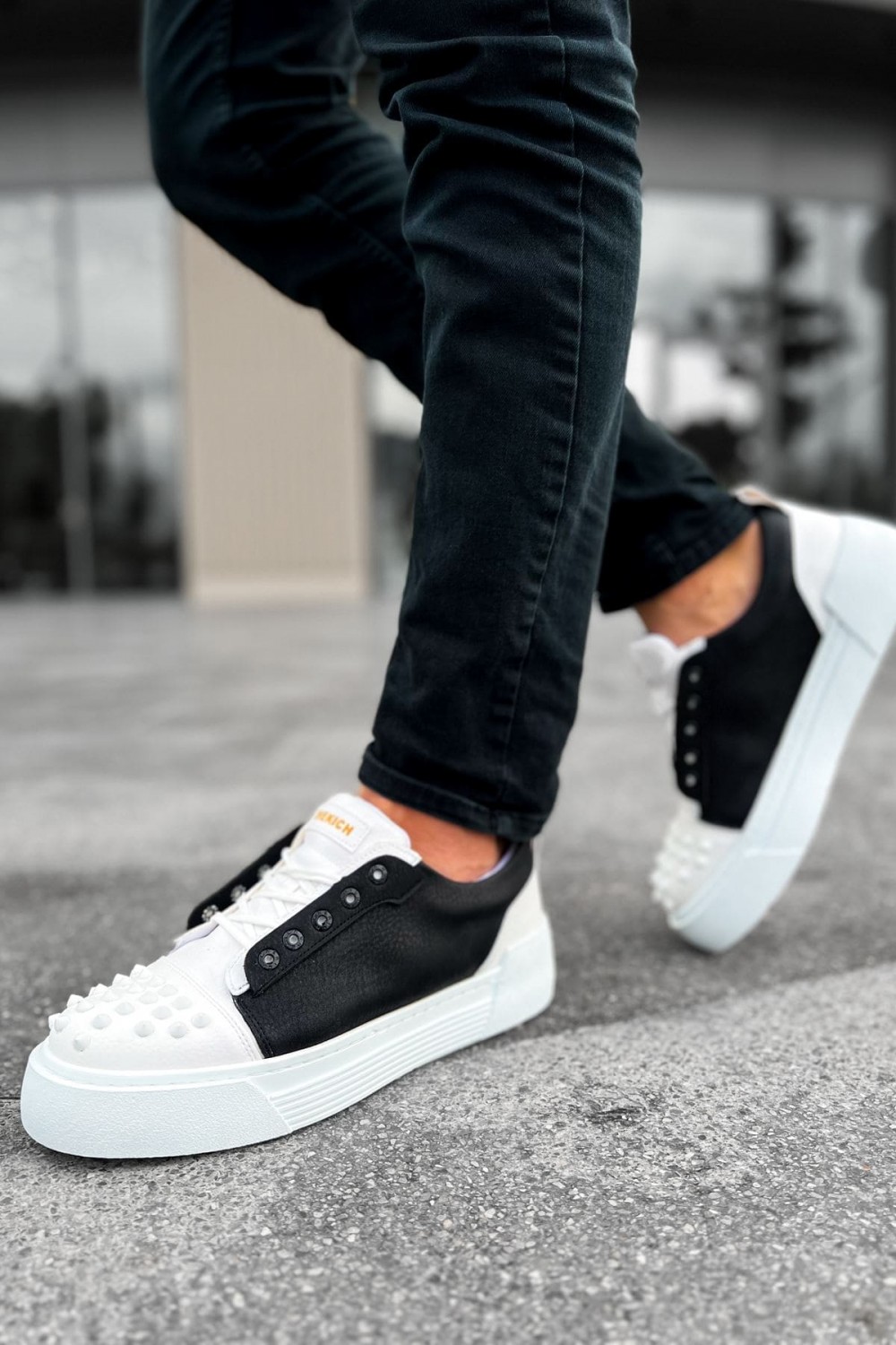 CH169 Thorn Erkek Günlük Bağcıklı Cilt Spor Sneaker Ayakkabı CBT - Beyaz/Siyah – Chekich Erkek Ayakkabı