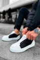 CH169 Thorn Erkek Günlük Bağcıklı Cilt Spor Sneaker Ayakkabı CBT - Beyaz/Siyah – Chekich Erkek Ayakkabı