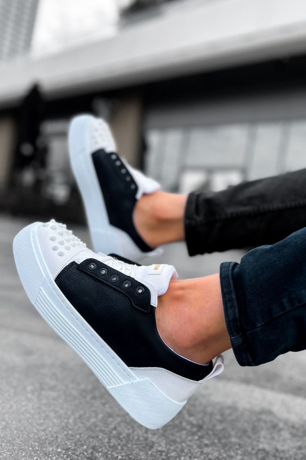 CH169 Thorn Erkek Günlük Bağcıklı Cilt Spor Sneaker Ayakkabı CBT - Beyaz/Siyah – Chekich Erkek Ayakkabı