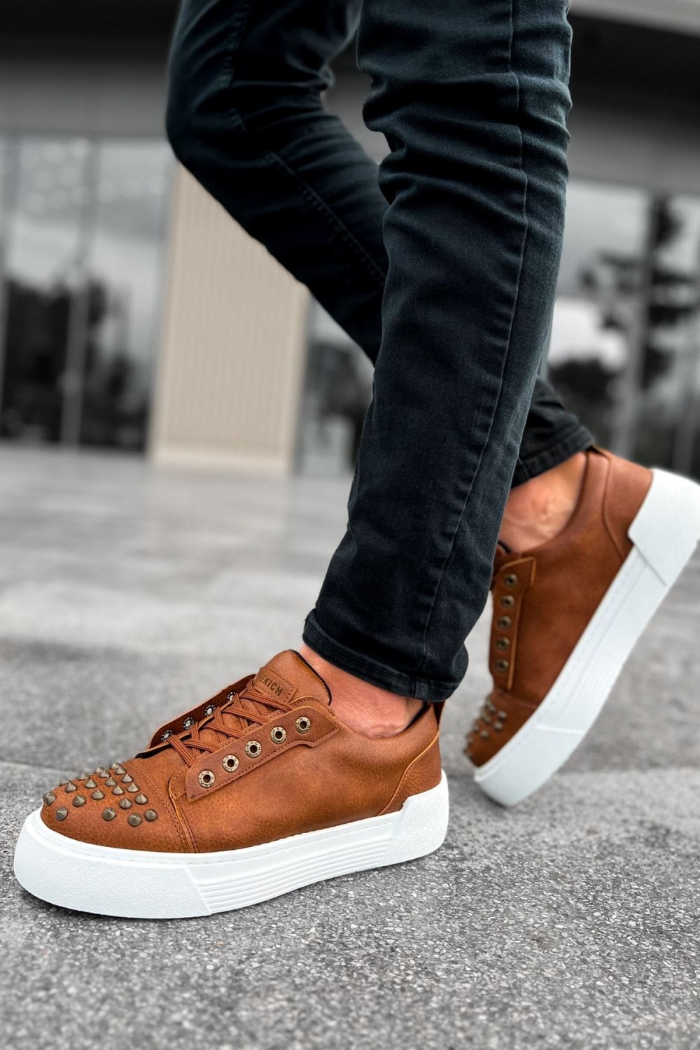 CH169 Thorn Erkek Günlük Bağcıklı Cilt Spor Sneaker Ayakkabı CBT - Taba – Chekich Erkek Ayakkabı