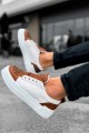 CH169 Thorn Erkek Günlük Bağcıklı Cilt Spor Sneaker Ayakkabı CBT - Taba/Beyaz – Chekich Erkek Ayakkabı