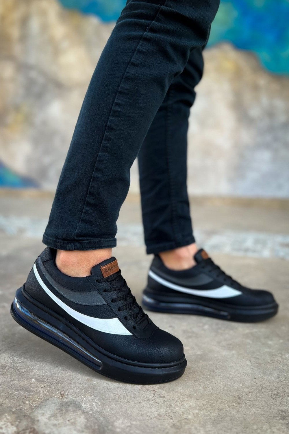CH172 Ariasa Erkek Günlük Bağcıklı Cilt Spor Sneaker Ayakkabı CST - Siyah Erkek Ayakkabı CH172 Ariasa Erkek Günlük Bağcıklı Cilt Spor Sneaker Ayakkabı CST - Siyah – Chekich Erkek Ayakkabı