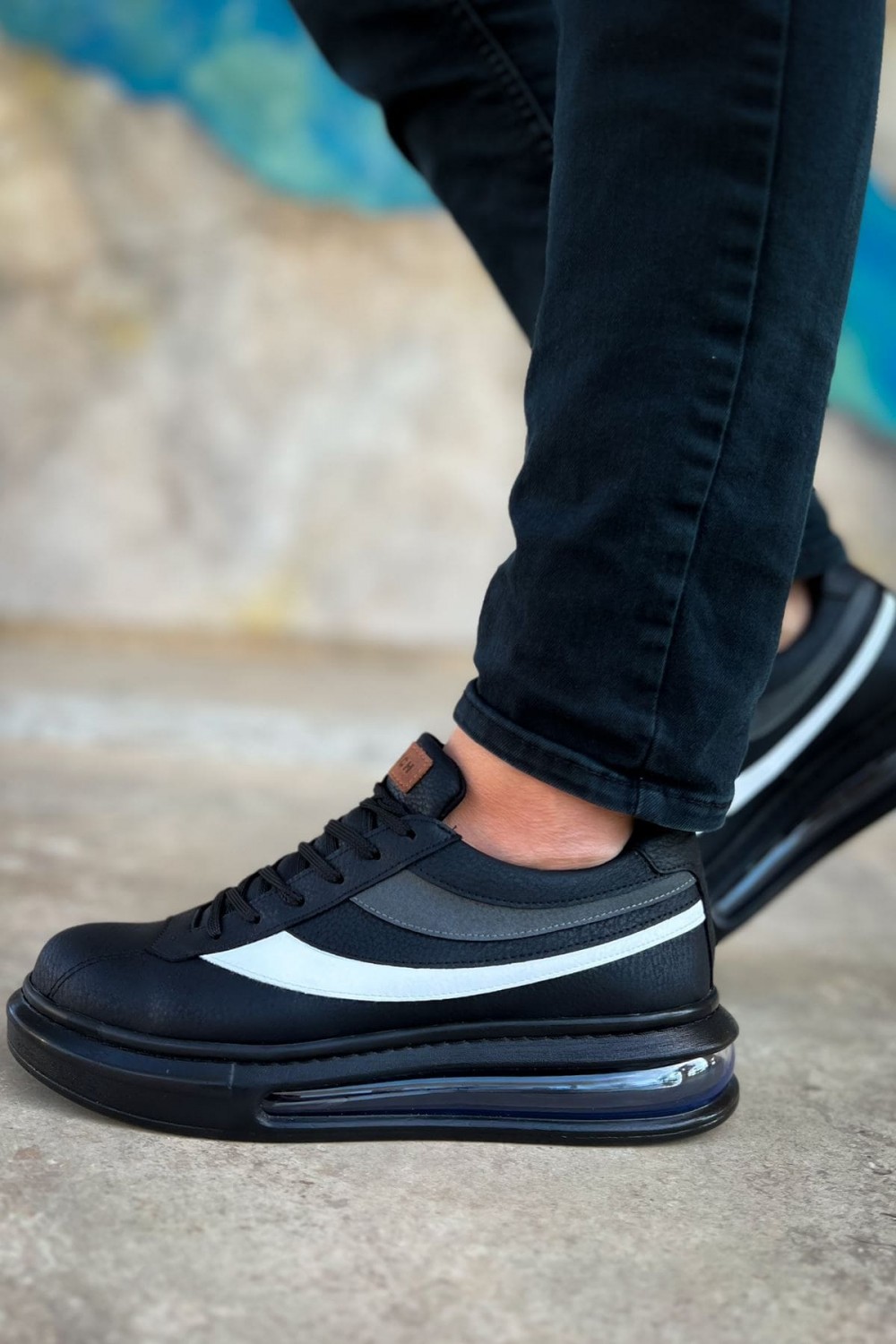 CH172 Ariasa Erkek Günlük Bağcıklı Cilt Spor Sneaker Ayakkabı CST - Siyah Erkek Ayakkabı CH172 Ariasa Erkek Günlük Bağcıklı Cilt Spor Sneaker Ayakkabı CST - Siyah – Chekich Erkek Ayakkabı
