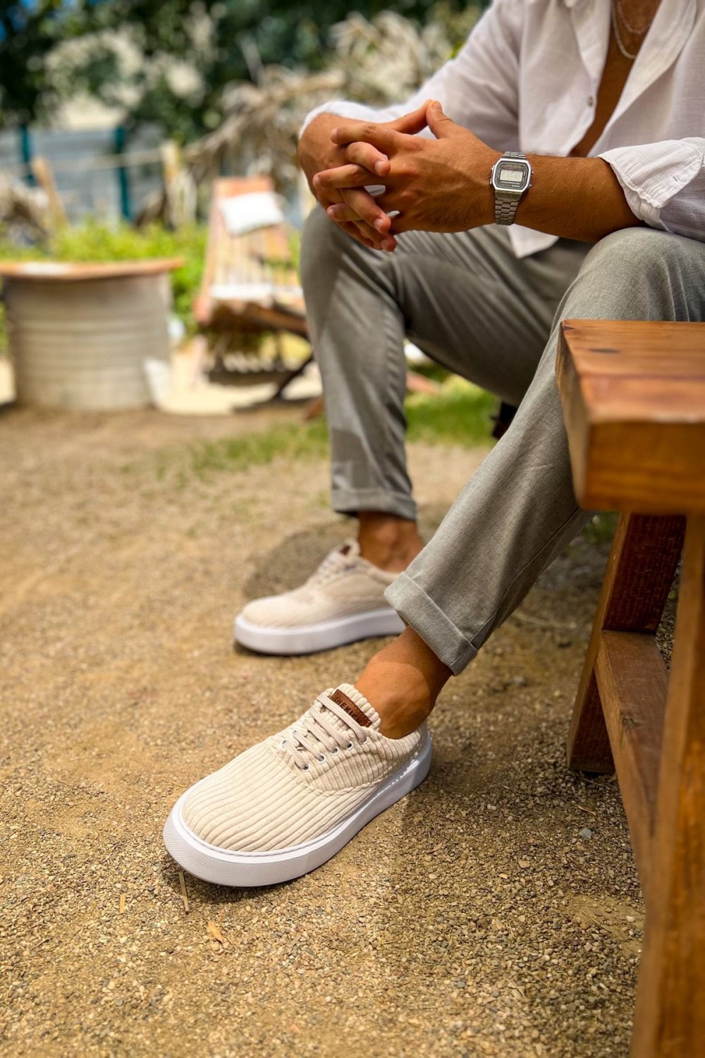CH173 Velluto Erkek Günlük Bağcıklı Kadife Kumaş Spor Sneaker Ayakkabı KKBT - Beyaz Erkek Ayakkabı CH173 Velluto Erkek Günlük Bağcıklı Kadife Kumaş Spor Sneaker Ayakkabı KKBT - Beyaz – Chekich Erkek Ayakkabı