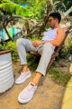 CH173 Velluto Erkek Günlük Bağcıklı Kadife Kumaş Spor Sneaker Ayakkabı KKBT - Gri – Chekich Erkek Ayakkabı