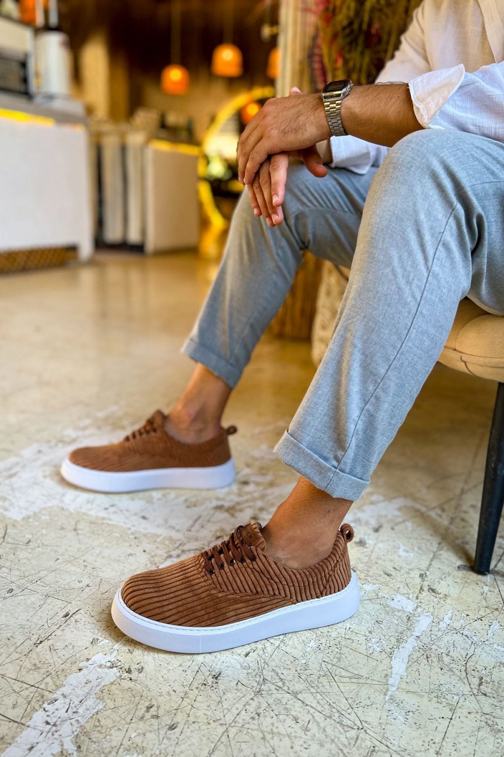 CH173 Velluto Erkek Günlük Bağcıklı Kadife Kumaş Spor Sneaker Ayakkabı KKBT - Taba Erkek Ayakkabı CH173 Velluto Erkek Günlük Bağcıklı Kadife Kumaş Spor Sneaker Ayakkabı KKBT - Taba – Chekich Erkek Ayakkabı