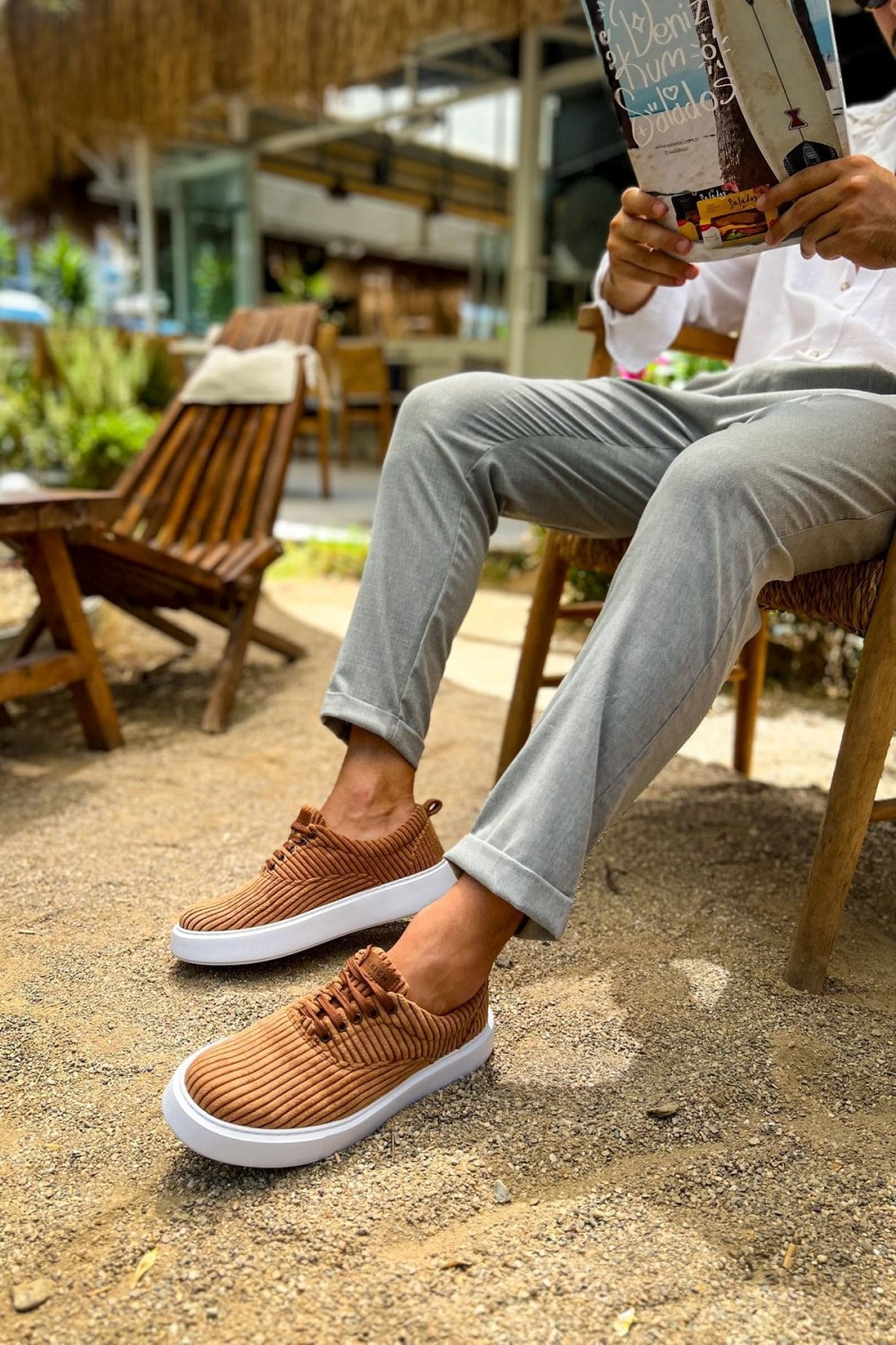 CH173 Velluto Erkek Günlük Bağcıklı Kadife Kumaş Spor Sneaker Ayakkabı KKBT - Taba Erkek Ayakkabı CH173 Velluto Erkek Günlük Bağcıklı Kadife Kumaş Spor Sneaker Ayakkabı KKBT - Taba – Chekich Erkek Ayakkabı